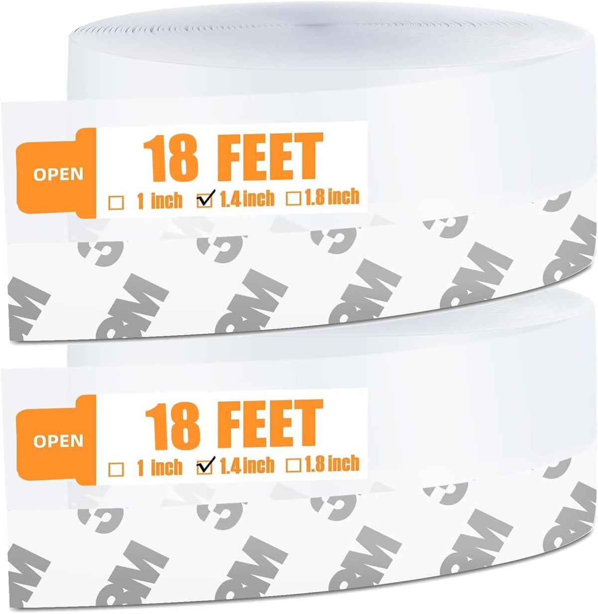 Bruiefpap 36 Ft Silicone Door Weather Stripping, Self-Adhesive Door Seal Strip Tape, Transparent, 35mm, 1.4 inches Wide, 36 Feet Long