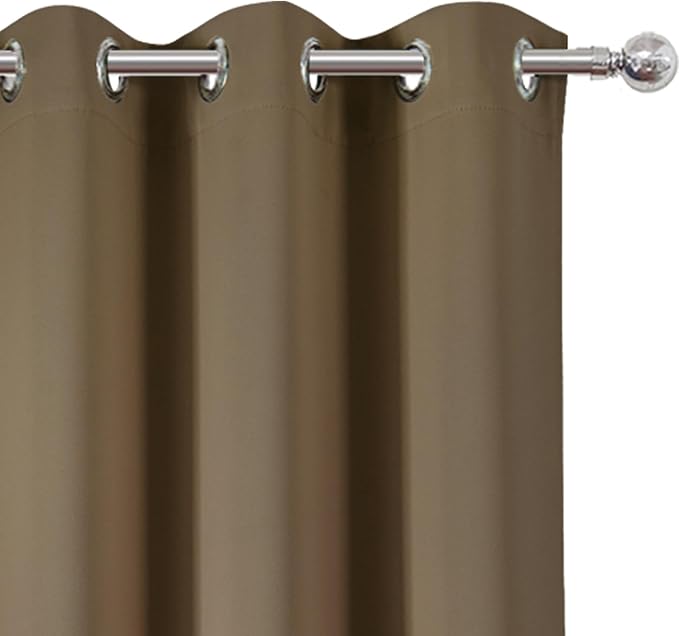 LEMOMO Brown Thermal Blackout Curtains/38 x 84 Inch/Set of 2 Panels Room
