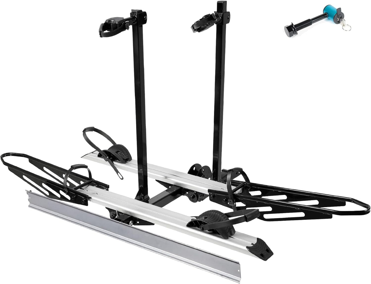 Young Hitch Mount Bike Rack - 200 lbs Capacity for 2 E-Bikes | Fits Cars, SUVs, RVs & Trailers