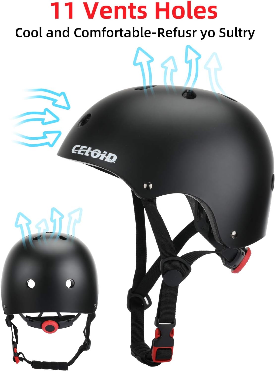 Skiennix Adjustable Skateboard & Bike Helmet - Washable Design for Youth & Adults | Perfect for Cycling, Climbing & Roller Skating