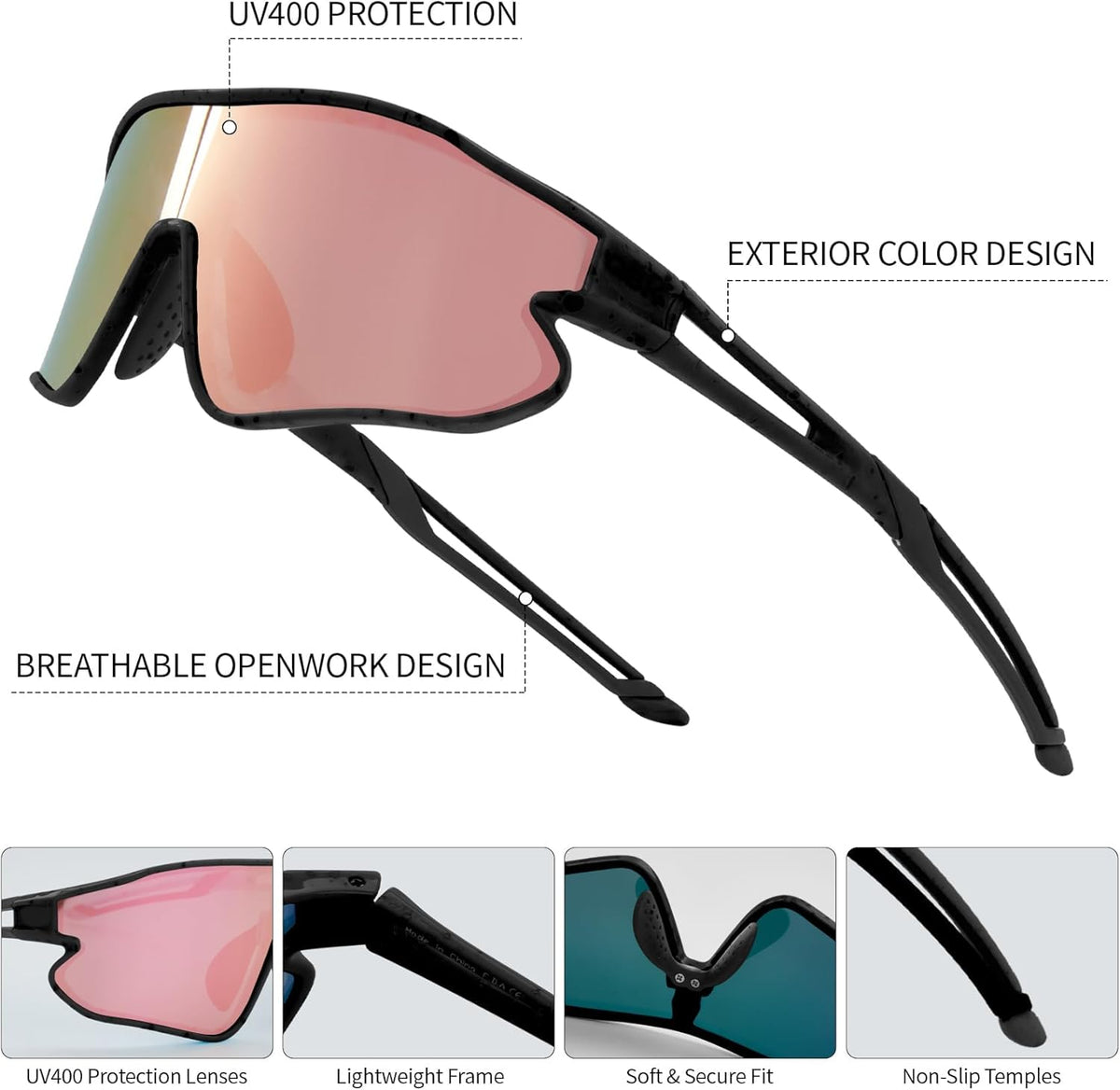 Skiennix Toddler Baseball Sunglasses - Lightweight UV400 Protection for Ages 2-4 | Perfect for Outdoor Play