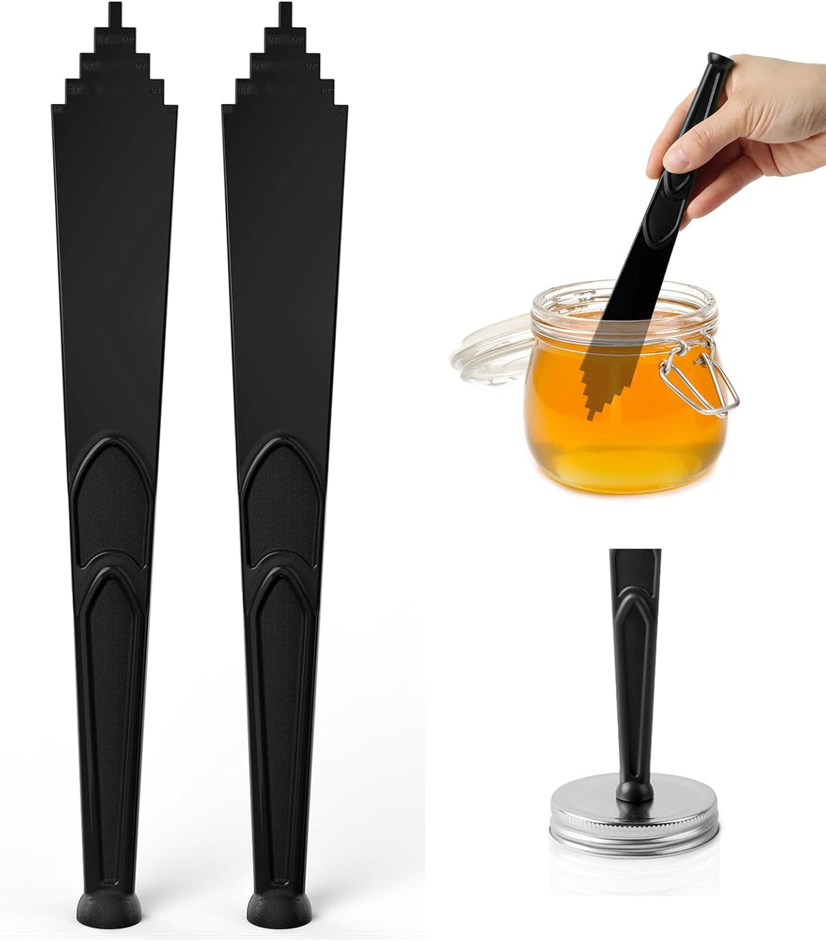 Pisol Magnetic Jar Lid Lifter and Canning Bubble Popper Remover Measurer, 3 In 1 Canning Tools Supplies for Pot Home (2PCS)