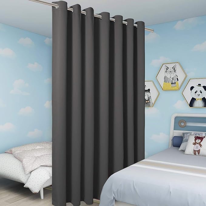 BONZER Extra Wide Room Divider Curtain Total Privacy Wall Grommet Top Thermal