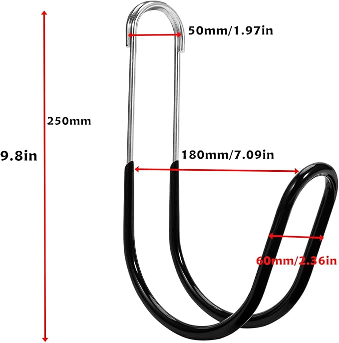 Garden Hose Holder Water Hose Hanger Wall Mounted,304Stainless Steel Solid Hose Hook Holds Up to 50Ft Garden Hose, Expandable Hose, Water Hose(Black Paint 2pcs)