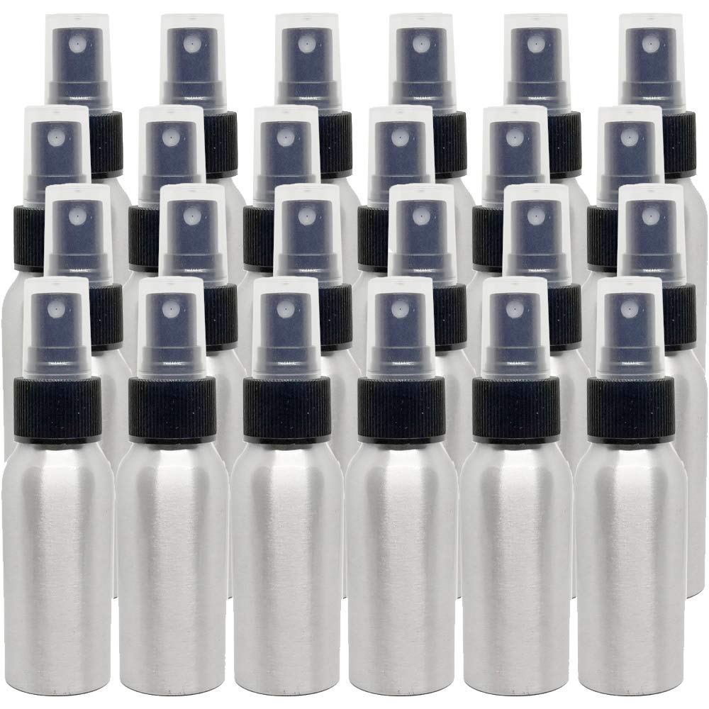 2 fl oz Aluminum Bottle with Black Spray Cap (24 Pack)
