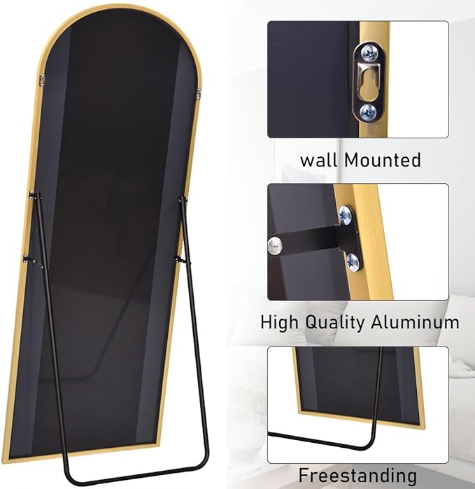 Floor Length Mirror, Wall Mounted Mirrors, Arched-Top Body Mirror