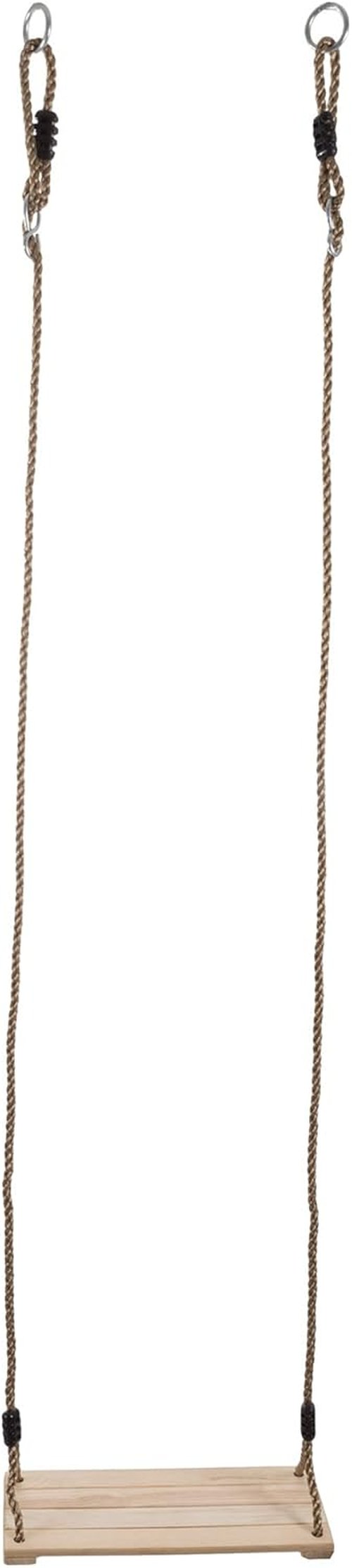 Hey! Play! Wooden Swing - Adjustable Nylon Rope Backyard Swing for Kids - Brown, 80-SA-062