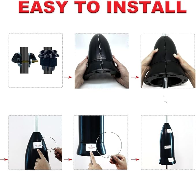 Squirrel Baffle for Bird Feeder Pole,Installation Without Removing the Pole,Wrap Around Poles Protect Bird Feeder,Suitable for Shepherd Hooks