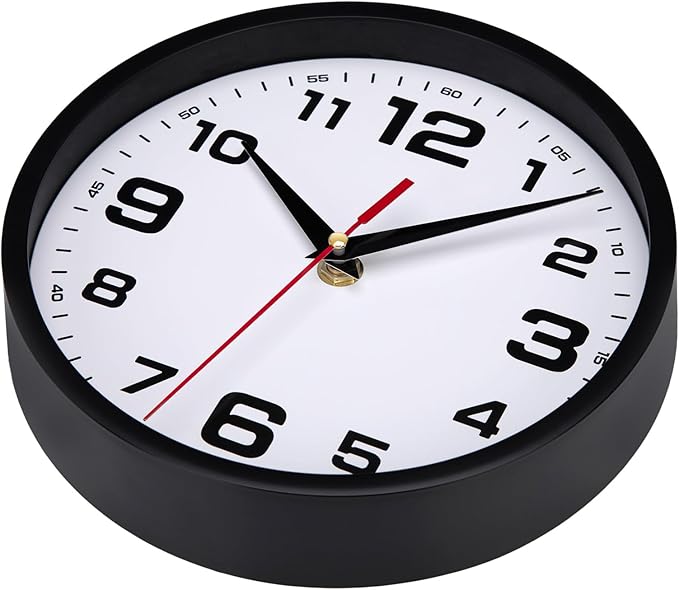 Wall Clock Silent Non-Ticking Modern Clocks Battery Operated 8 Inch Small