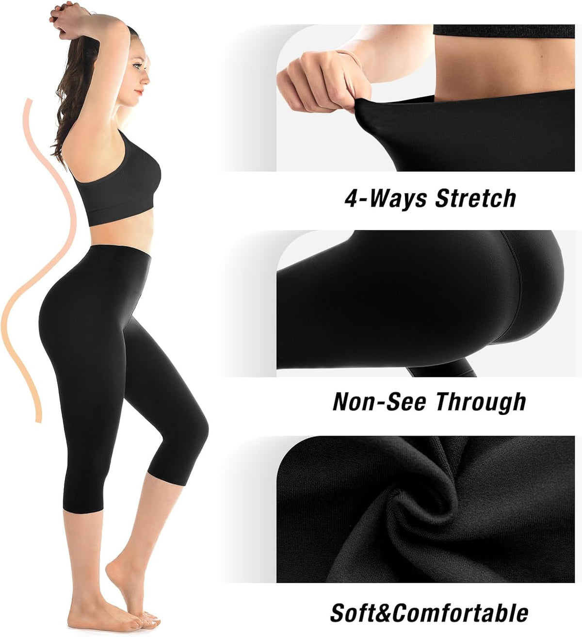 Walifrey Capri Leggings - Buttery Soft High-Waisted Yoga & Gym Leggings for Women | Comfortable Fit