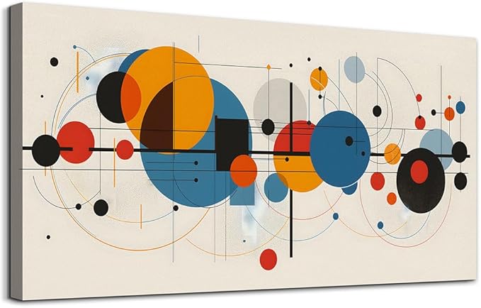 hyidecorart Canvas Wall Art For Living Room Boho Wall Decor For Bedroom Office Wall Decorations Minimalism Abstract Geometric Wall Paintings Ready to Hang Wall Pictures Artwork Modern Home Decor