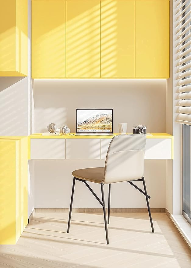 Dimoon 236''x17.7'' Yellow Peel and Stick Wallpaper Contact Paper Modern Self