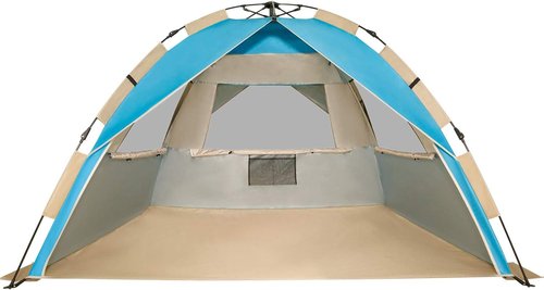 G4Free Deluxe XL Pop Up Beach Tent, 3-4 Persons Easy Setup Sun Shelter Canopy with UPF 50+ UV Protection Extral Wide 70.9 in