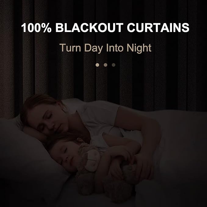100% Blackout Shield White Linen Blackout Curtains
