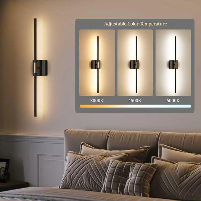 Morauroral 30 Inch Battery Operated Wall Sconces Set of Two, Dimmable Wall