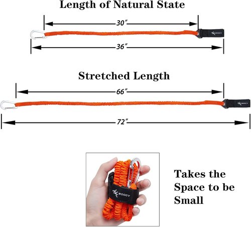 Kayak Fishing Accessories - Kayak Paddle Leash with Stretchable Coiled Design | Durable Rod Lanyard
