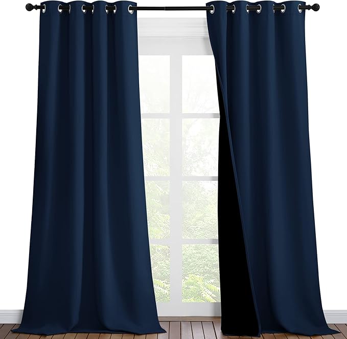 NICETOWN Complete 100% Blackout Curtain Set, Thermal Insulated & Energy