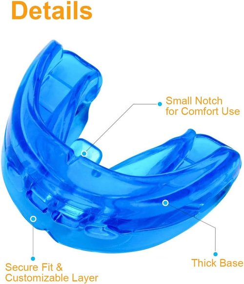 Coolrunner Mouth Guard - Double Braces Athletic Protection for Youth & Adults | Blue & Transparent