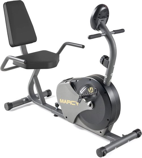 Marcy NS-716R Magnetic Recumbent Exercise Bike with Adjustable Resistance & Wheels