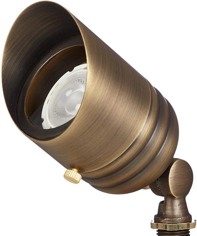 VOLT Fat Boy 12V Brass Outdoor Spotlight (Bronze) for Low Voltage Landscape Lighting of Yard, Lawn, Garden, Patio, Trees & House