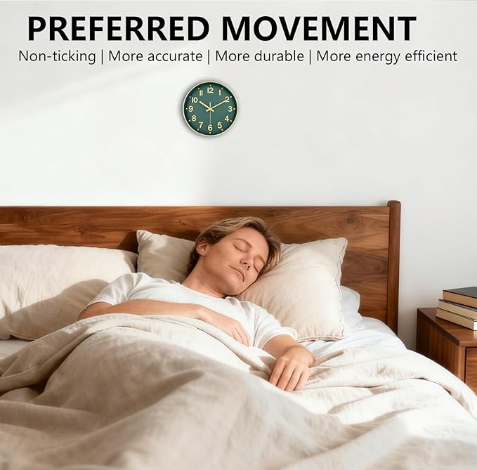 Wall Clock, 8 Inch Wall Clocks Battery Operated, Modern Non Ticking Silent