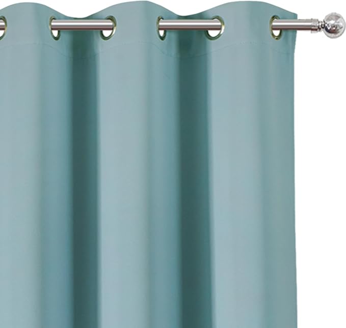 LEMOMO Stone Blue Thermal Blackout Curtains/42 x 72 Inch/Set of 2 Panels Room