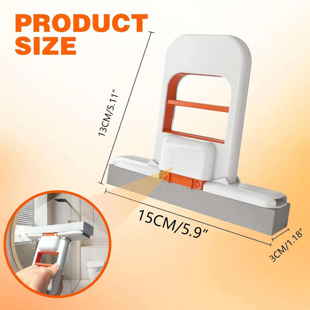 Mini Foldable Desktop Mop – Portable Sponge Mop for Small Spaces, Hand Mop for Bathroom, Kitchen, Countertops & Tile – Wet/Dry Use with Deep Grooves & Replaceable Head