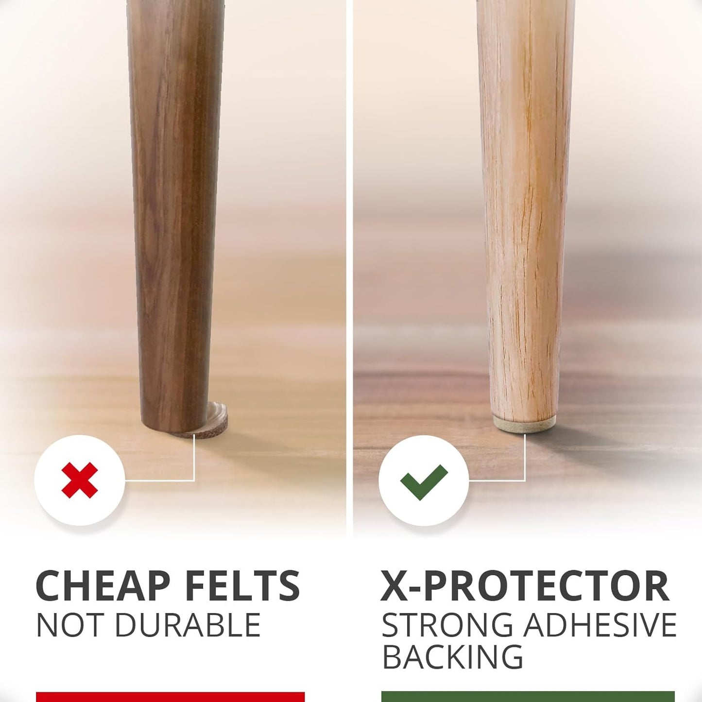 235 pcs Felt Furniture Pads Brown & Beige X-Protector! Huge Quantity of Furniture Pads for Hardwood Floors – Your Ideal Wood Floor Protectors for Furniture. Protect Any Type of Hard Floor!