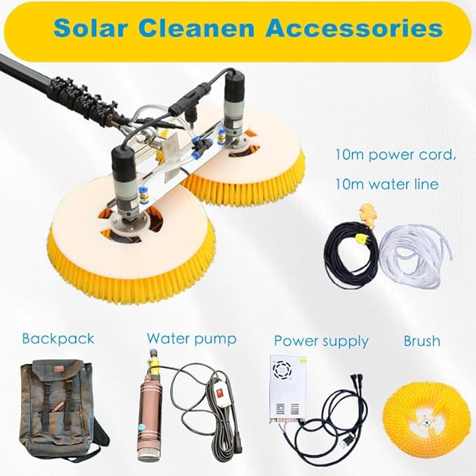 Professional Solar Panel Cleaning Brush Kit - Efficient Photovoltaic Roof Cleaner for Home & Commercial Use, Essential Solar Maintenance Tool for Optimal Performance