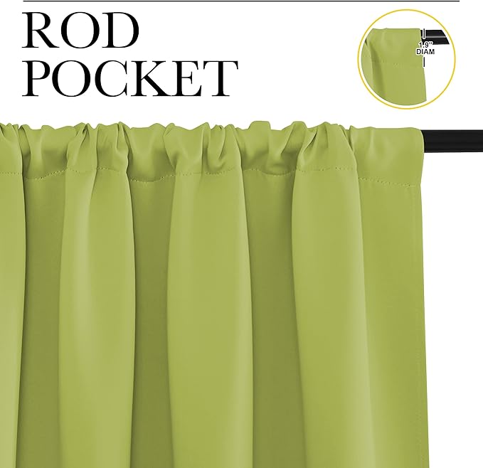 NICETOWN Kitchen Curtains, Fresh Green, Short Blackout Curtains & Drapes