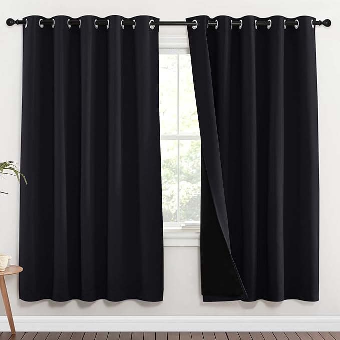 NICETOWN 100% Blackout Window Curtain Panels, Full Light Blocking Drapes