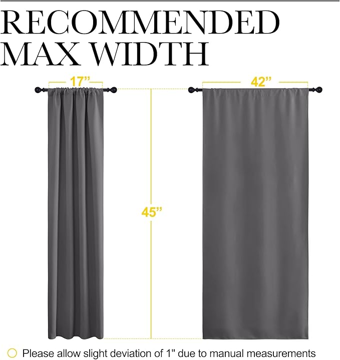 NICETOWN Grey Window Curtains for Bedroom