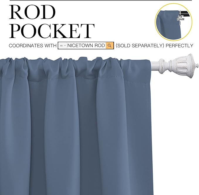 NICETOWN Kitchen Curtains, Short Blackout Curtains & Drapes, Thermal Insulated