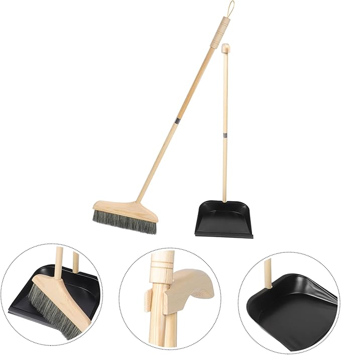 1Set Broom and Dustpan with Long Handle Durable Household Cleaning Tool for Home Office Kitchen Easy to Use Dustpan and Brush for Efficient Garbage Collection
