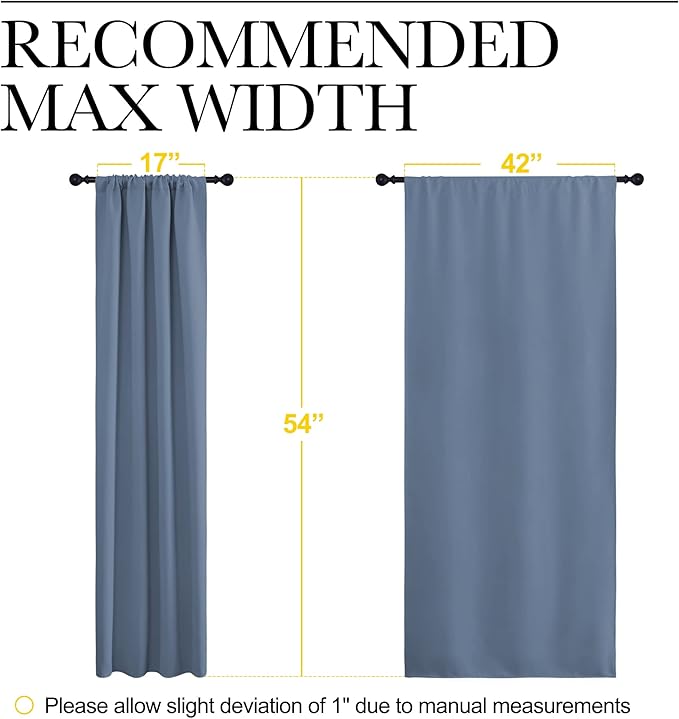 NICETOWN Kitchen Curtains, Short Blackout Curtains & Drapes, Small Window Rod