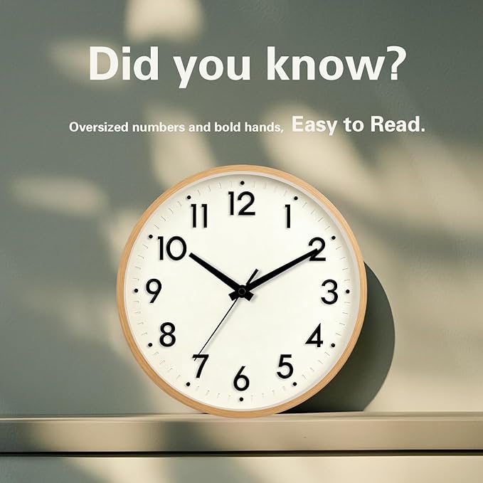 Mosewa Wall Clock 8 Inch, Battery Operated Silent Non-Ticking Modern Analog