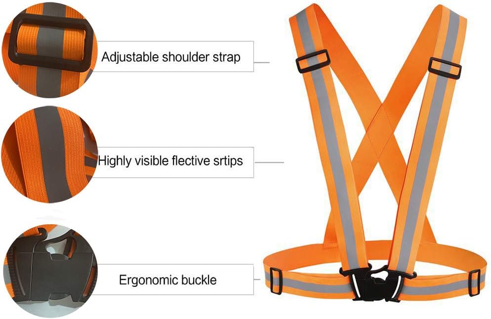 Skiennix Reflective Running Vest - Adjustable High Visibility Safety Gear | 3-Pack Set