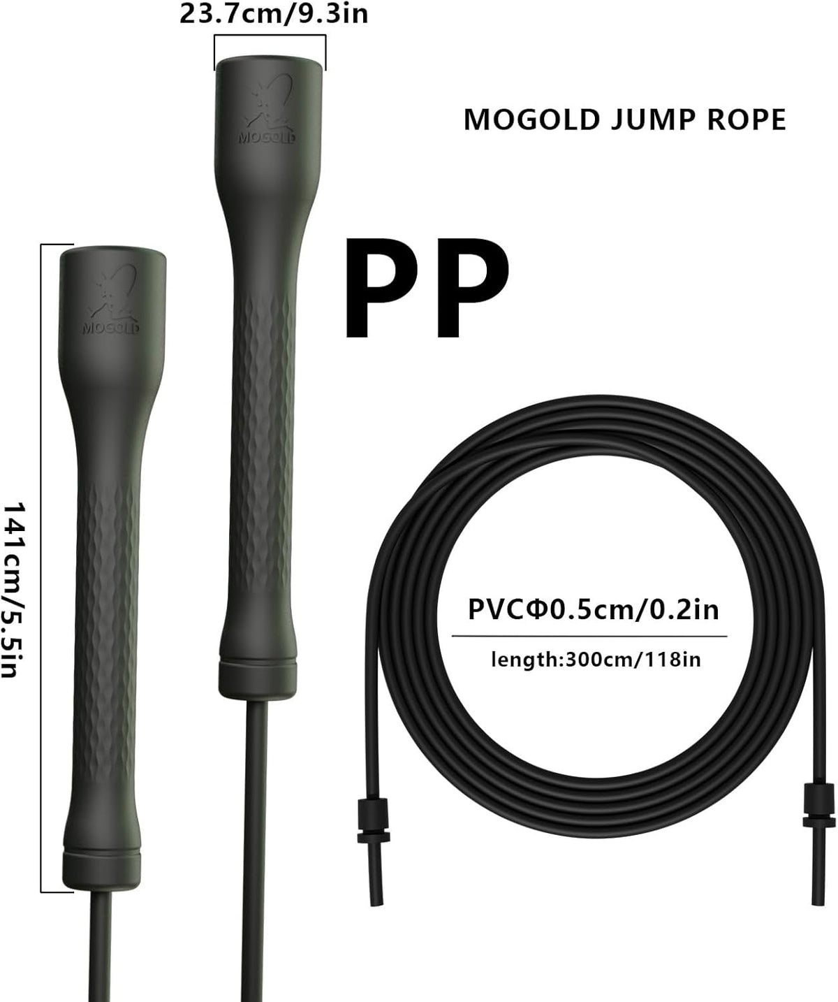 Workout Jump Rope,5mm PVC Jump Rope,Adjustable Length with Shatterproof Handles, Ideal for Beginners & Advanced Athletes, Fitness, Cardio & Boxing