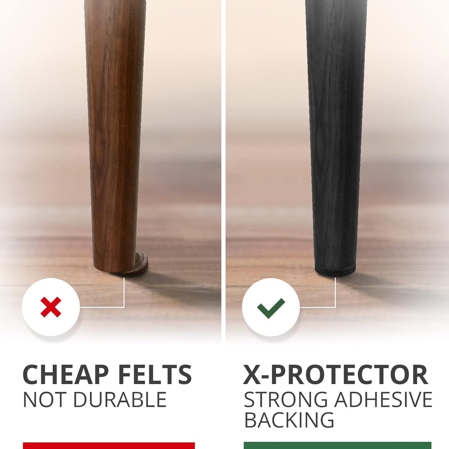 235 pcs Felt Furniture Pads Brown & Black X-Protector! Huge Quantity of Furniture Pads for Hardwood Floors – Your Ideal Wood Floor Protectors for Furniture. Protect Any Type of Hard Floor!