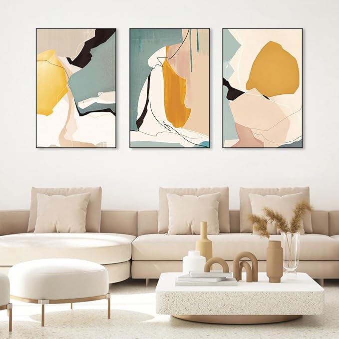 MPLONG Wall Art, Frame Canvas Wall Art Set, Striking Modern Minimalism