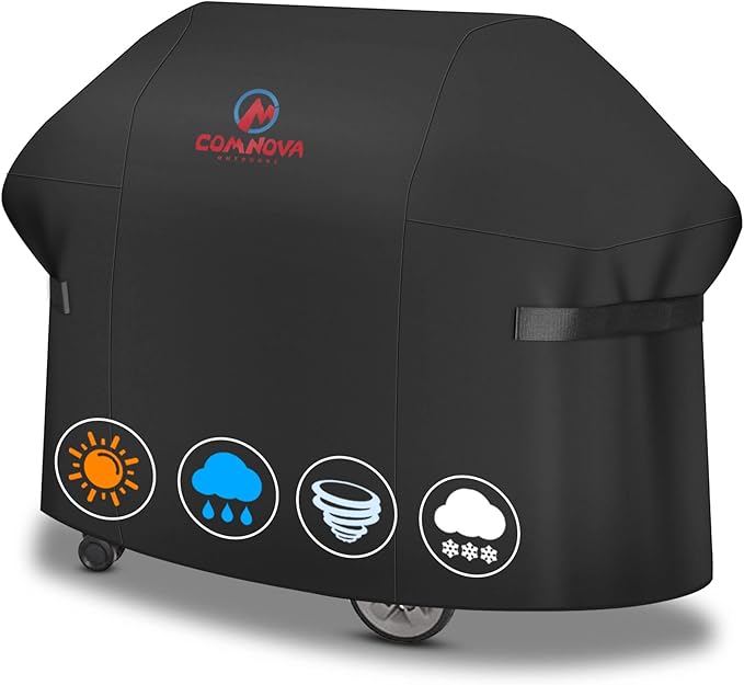 Comnova Grill Cover 65 Inch - 7131 BBQ Cover for Weber Genesis 400 Series and 4 Burner Gas Grill, 600D Heavy Duty & Waterproof for E435, E410, E440 (Not Fit 2022 E-435)