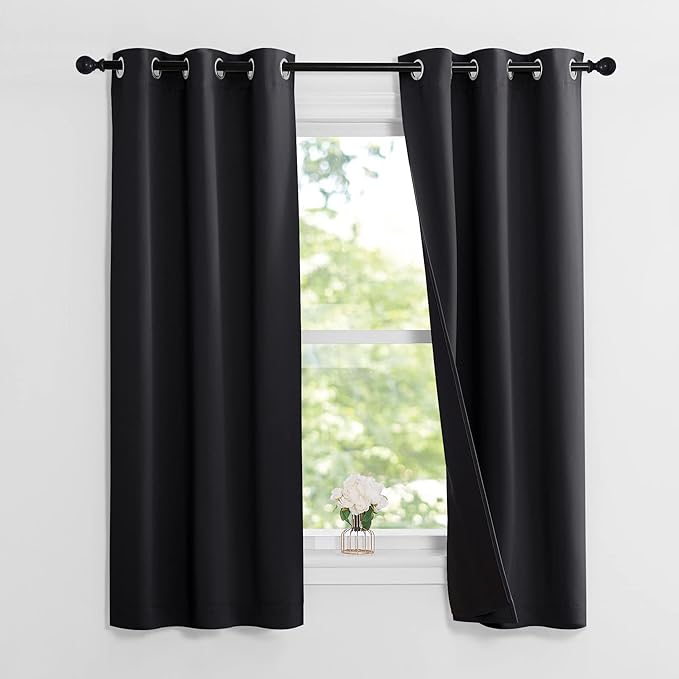NICETOWN Complete 100% Blackout Curtain Set, Double Panels, Thermal Insulated &