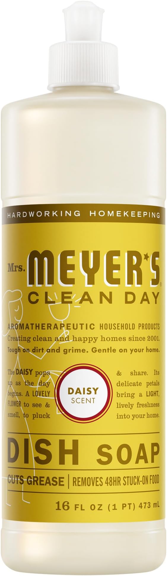 MRS. MEYER'S CLEAN DAY Liquid Dish Soap, Daisy, 16 fl. oz