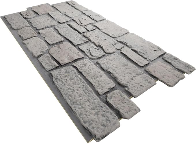 EverStone Cobblestone Faux Stone Panel, Morning Dove Color