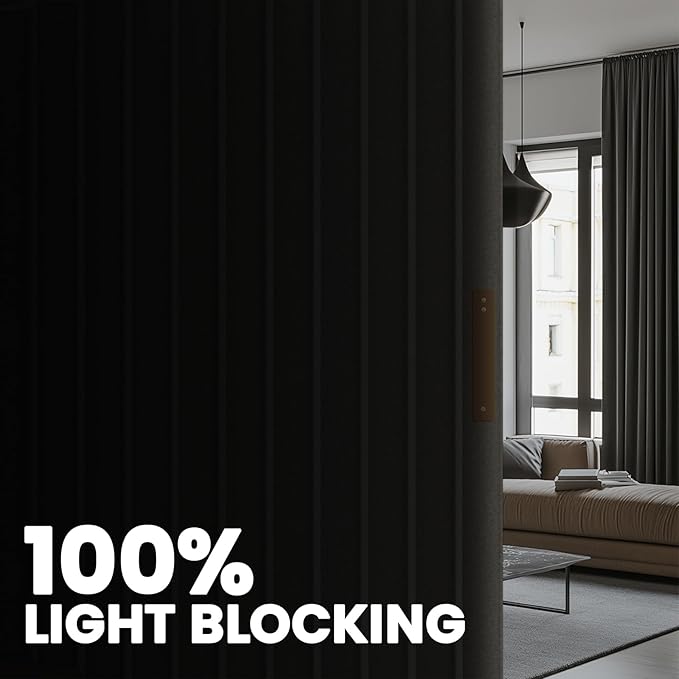 Room Divider Curtain Sets with Flexible Ceiling Track, Privacy Soundproof