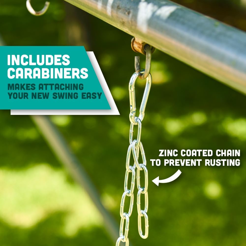 Squirrel Products Premium High Back Full Bucket Toddler Swing Seat - Easy Install with Plastic Coated Chains - Green