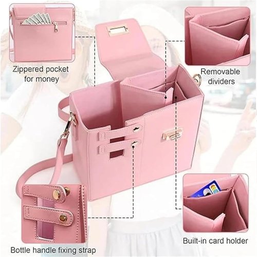 2025 New Stanley Cup Holder Crossbody Water Cup Storage Bag Purse Purses with Cups Holdes Stanley Cups Purses Holder 40 oz (Brown)
