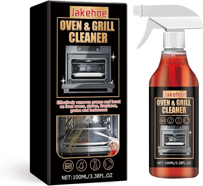 Oven and Grill Cleaner, Heavy-Duty Degreaser Spray for Kitchen Stoves, BBQ Grills, 100ml/3.38 fl oz, Professional Strength Grease Remover (10.14 Fl Oz)