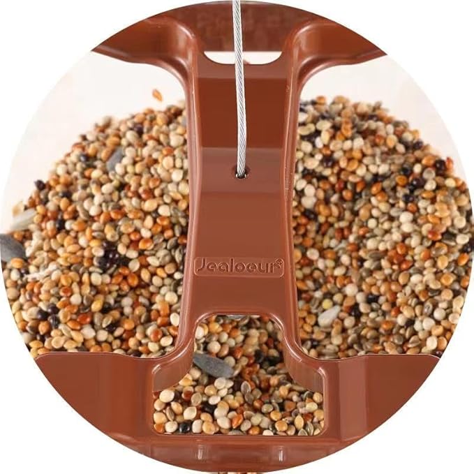 Jealoeur Bird Feeders for Outdoors Hanging Bird Feeder Wild Birds Seed, Brown 2 Pack