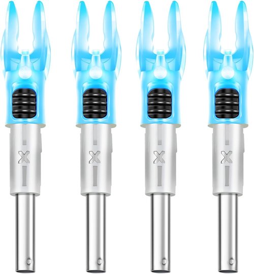DEEPOWER Lighted Nocks for Arrows - ON/OFF Switch with H, S, GT Bushings | Fits .204”, .233”, .244”, .246”